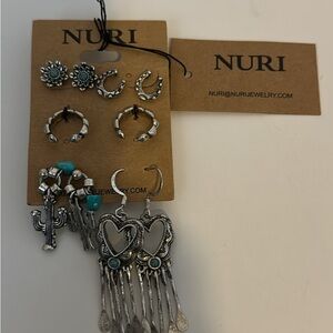 Silver and Turquoise Earring Set